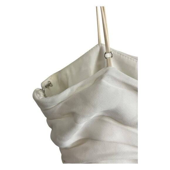 Cinq A Sept Vance Ruched Mini Dress Spaghetti Strap White Size 10 - Picture 8 of 9